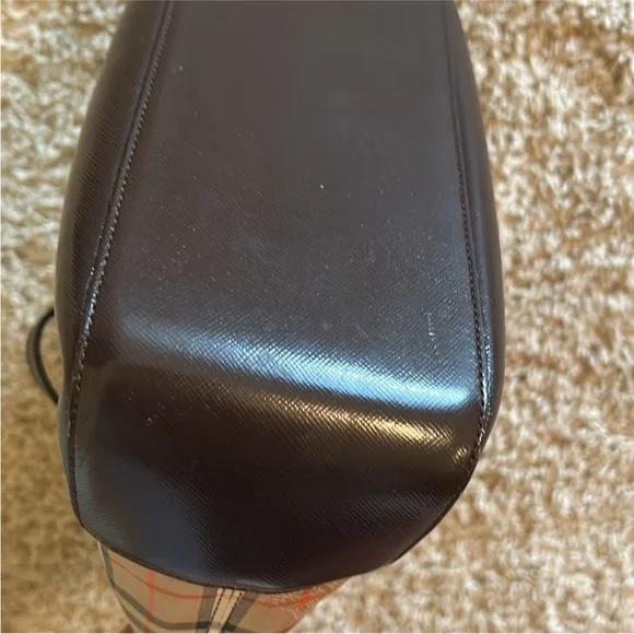 Burberry Beige and Brown Checkered Tote - Picture 7 of 13
